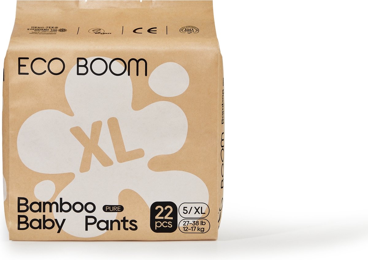 Goedkoopste Broek Puur natuurlijk bamboe maat 5/XL 12-17 kg 22 eenheden | Eco Boom