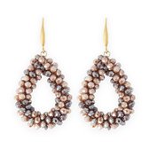 Lajetti - Boucle d'oreille goutte marron pour femme - Boucle d'oreille perles