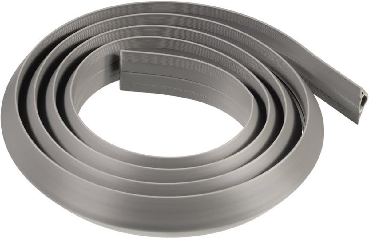 Flexibele PVC Kabelgoot - 180 x 3 x 1,0 cm - Grijs