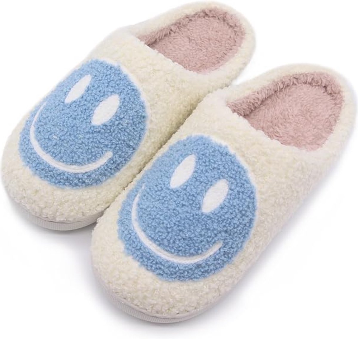 kinder pantoffels - sloffen - smiley pantoffels - meisjes en jongens - blauw maat 32/33