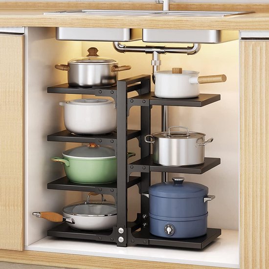 Pan Rack Organizers - 7 Layers Pot and Pans Kitchen Organizer Rack ...