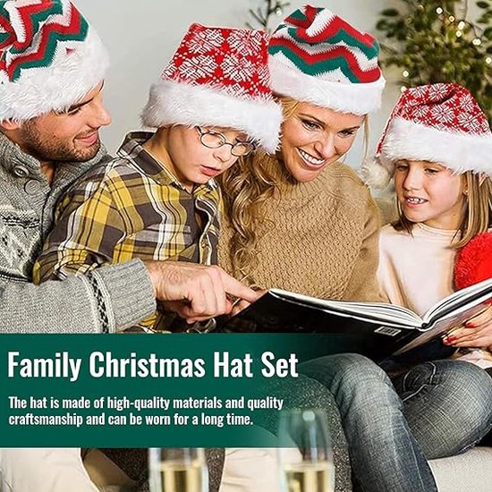 2 Pièces Bonnet de Père Noël Tricoté - Bonnet de Père Noël en Peluche - Bonnet de Père Noël Rouge Mignon - Chapeau en Peluche Rouge du Nouvel An - Convient pour un Usage Quotidien - Fête de Noël - Nouvel An