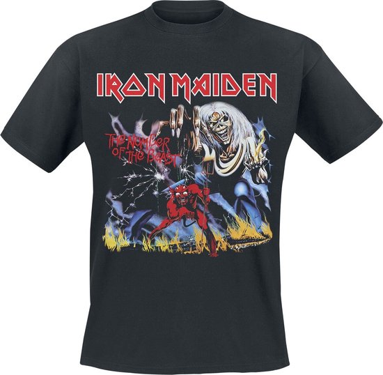 T-shirt Iron Maiden Stranger Number Of The Beast noir M en Katoen - Produits dérivés du groupe, Groupes