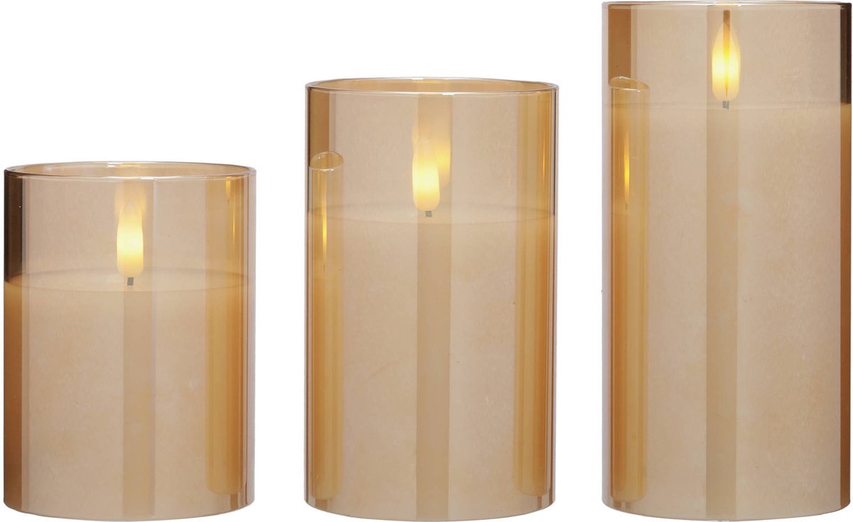 Blokker LED kaarsen s/3 amber met afstandsbediening