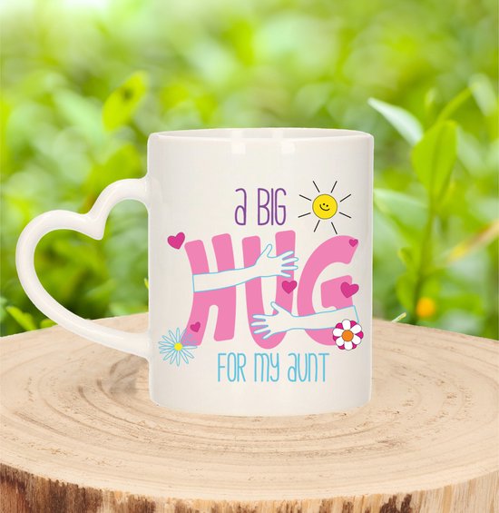 Bellatio Decorations Tasse à café/thé cadeau pour tante - oreille coeur - gros câlin - 300 ml - anniversaire