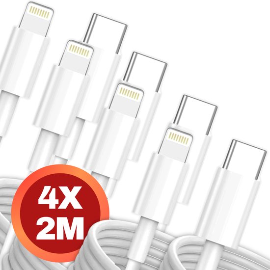 Xtronic USB-C Lightning Oplaadkabel - Geschikt voor iPhone - 4 Kabes - 2 m