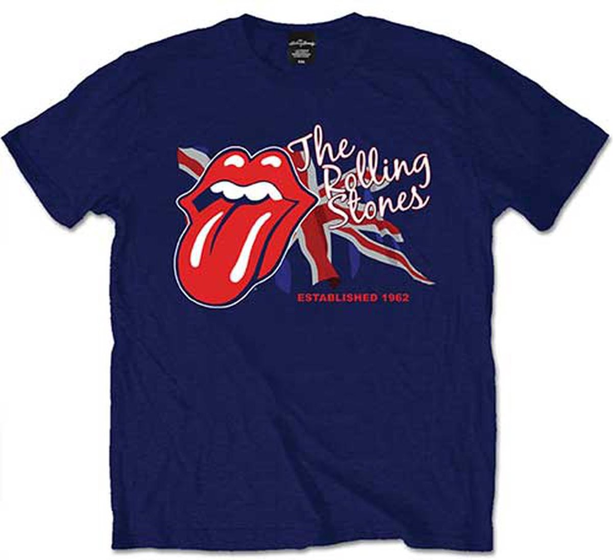 The Rolling Stones - Lick The Flag Heren T-shirt - L - Blauw