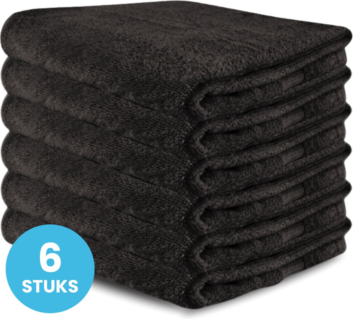 Funnies Handdoeken 6 Stuks Antraciet - Set van 6 Luxe Badhanddoeken - 70 x 140 cm - Hoogwaardig 100% Katoen - 500 gram/m² Dikke, Zachte en Sneldrogende Handdoek - Ideaal voor Badkamer, Sport, Sauna, Zwembad en Vakantie