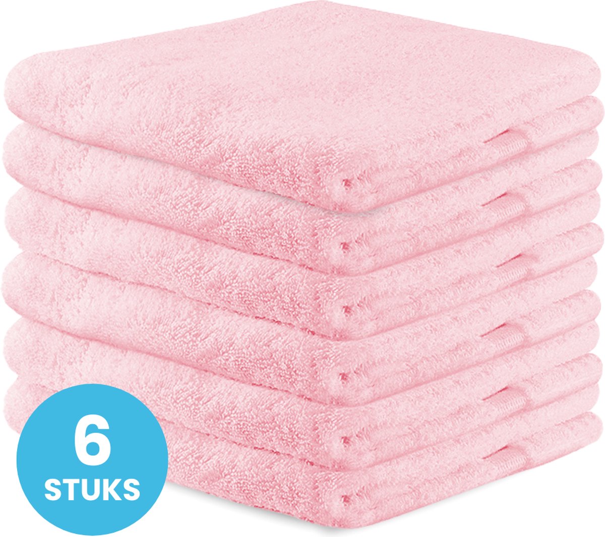 Funnies Handdoeken 6 Stuks Roze - Set van 6 Luxe Badhanddoeken - 70 x 140 cm - Hoogwaardig 100% Katoen - 500 gram/m² Dikke, Zachte en Sneldrogende Handdoek - Ideaal voor Badkamer, Sport, Sauna, Zwembad en Vakantie