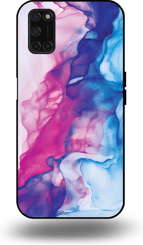 Coque de téléphone Smartphonica adaptée à OPPO A52 / A72 4G / A92 avec imprimé marbre rose Blauw - Coque arrière en TPU Design marbre rose Blue adaptée à Oppo A52;Oppo A72;Oppo A92