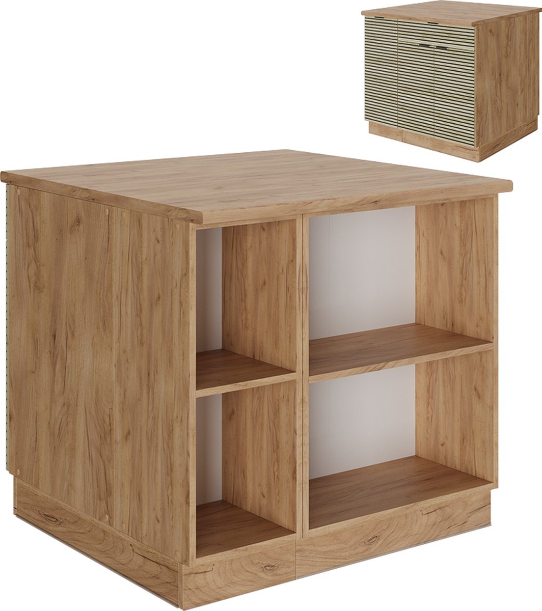 Vicco Fame-Line Keukeneiland – 90 cm met lade, zonder werkblad Eiken paneel