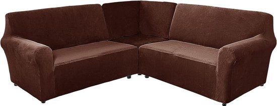 HonunGron Teddy pluche sofahoes, zachte, warme bankhoes voor hoekbank L-vorm 1-/2-/ 3-zits, antislip fluwelen bankkussens, dikke meubelbeschermer voor kinderen, huisdieren (beige, 90 x 210 cm
