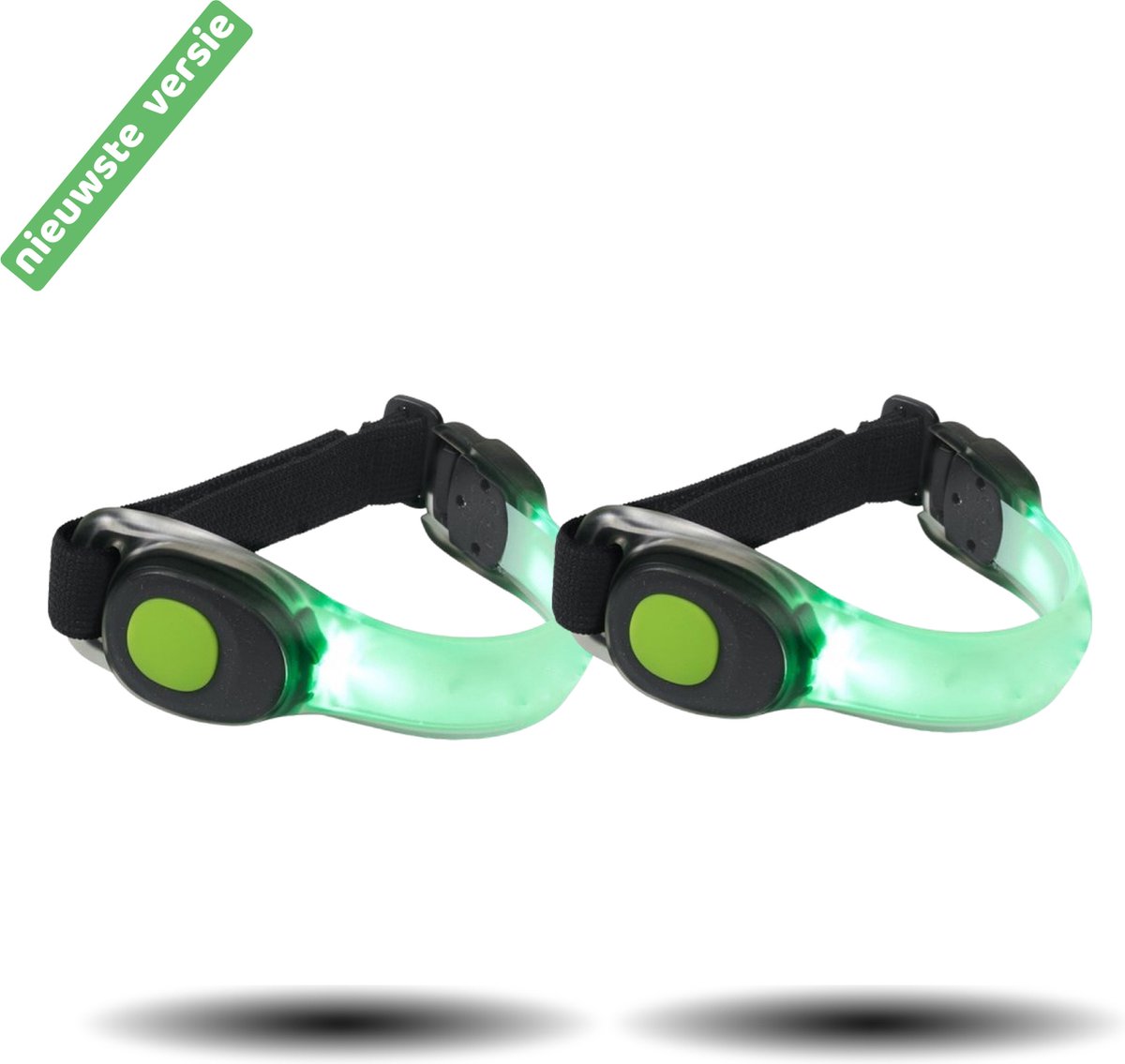 Set 2 stuks InVincer® ledarmband hardloopverlichting - 2 Pack - Hardloop lampjes incl batterij - arm LED verlichting - Water proof - Kleur Groen
