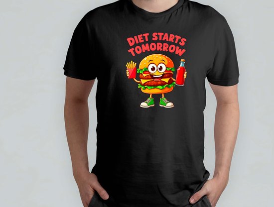 Diet Starts Tomorrow - T Shirt - SarcasticHumor - JustKidding