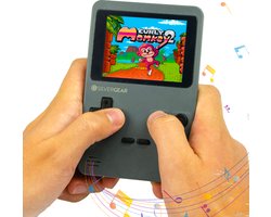 foto van Silvergear Retro Game Console - Spelcomputer voor Kinderen - 240 Klassieke Spelletjes - Game - Grijs