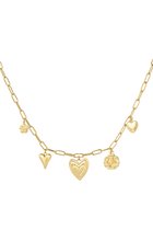 Heartfelt charms ketting - roestvrijstaal - yehwang