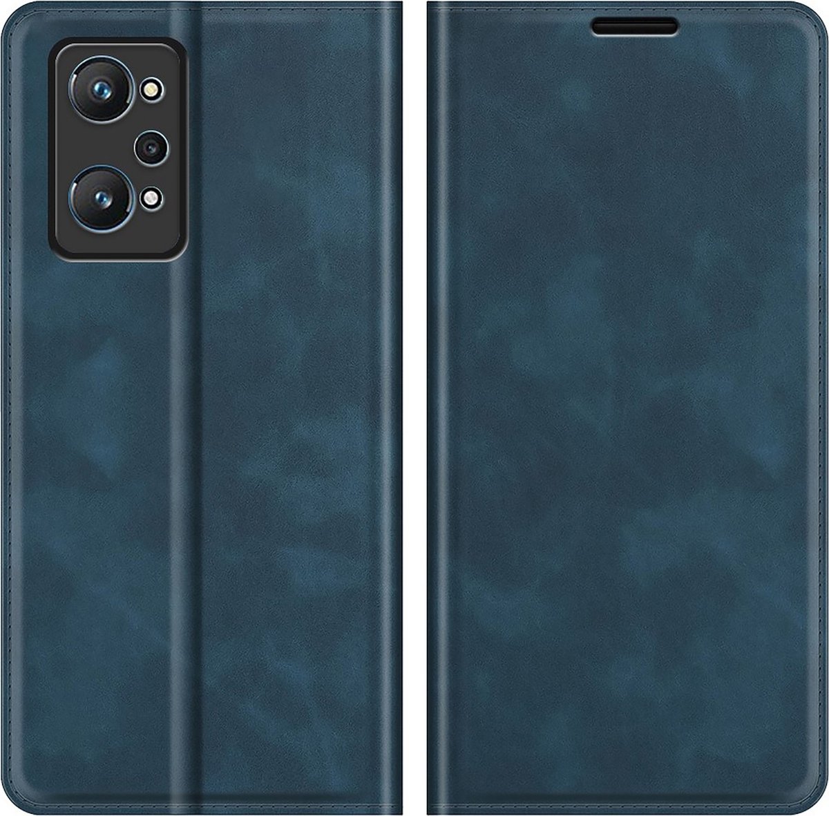 Cazy hoesje geschikt voor Realme GT2 - Hoesje met Pasjeshouder - Luxe Book Case - Blauw