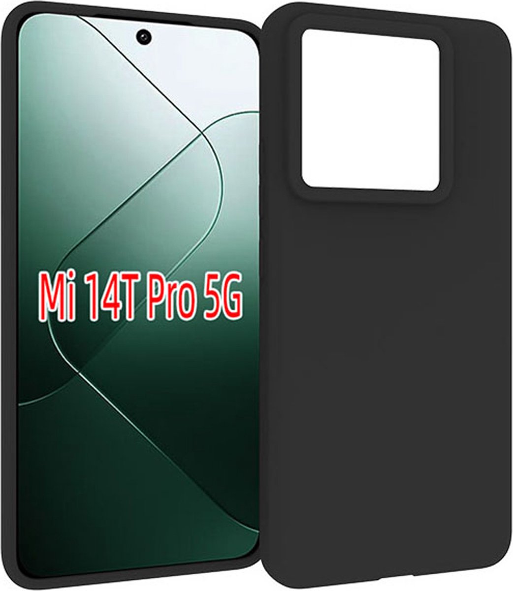 MobyDefend Hoesje - Geschikt voor Xiaomi 14T Pro - TPU Backcover - Mat Zwart