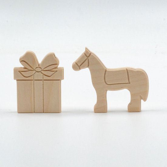 Cadeaux uniques de chaussures Sinterklaas en bois : Set de 8 !