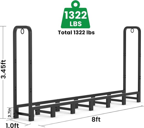 STLOVe Open Haard Houtrek – Opvouwbaar Metaal, Hoornvorm, 50x27,9x42,6 Cm – Voor Binnen En Buiten, Stevig Staal, Ruimtebesparend