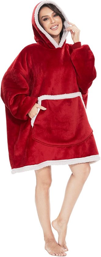 Spaanse vlag print winter gezellige deken hoodie draagbaar met mouwen