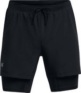 Under Armour UA LAUNCH 5'' 2-IN-1 SHORTS-BLK Heren Sportbroek - Zwart - Reflecterend