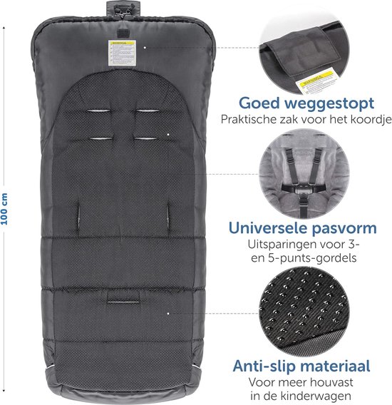 Universele Wintervoetenzak voor Kinderwagen en Buggy - Zachte Thermo Fleece, Water- en Vuilafstotend - Veilig en Comfortabel voor Peuters van Merkloos — afbeelding 4