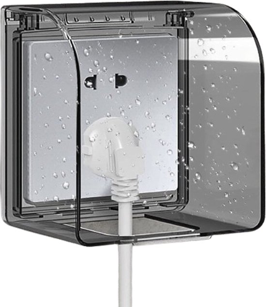 1stuk - Outlet Cover Kindveilig 86 Model Universele waterdichte stopcontactbehuizing - 12,2×10,8×7,3 CM - Waterdichte buitencontactdozen Geschikt voor schakelaar