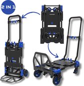 Truskore 2-in-1 Transportwagen - Draagvermogen Platformwagen Max. 150kg en Steekwagen Max. 75kg - Opvouwbaar Transportkar - Inklapbaar Plateauwagen - Steekkar - Magazijnwagen - Meubelroller