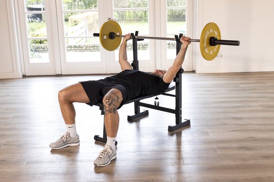 AJ-Sports Bench press - Halterbank - Fitnessbank - Bankdrukbank - Fitness bank - Bench - Fitness - Workout - Krachttraining - Exclusief stang en gewichten