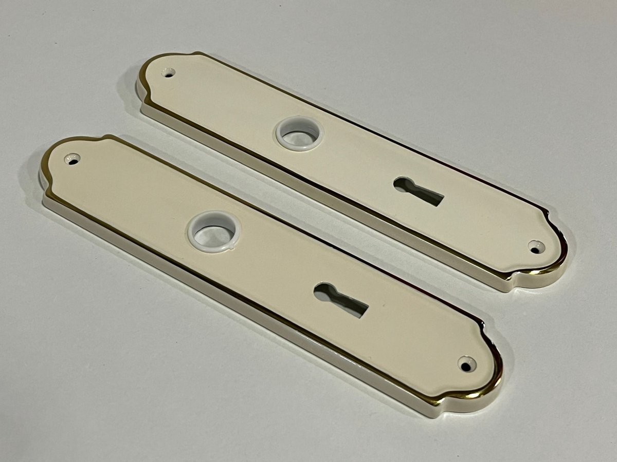Langschild sleutelgat 56mm wit/koper