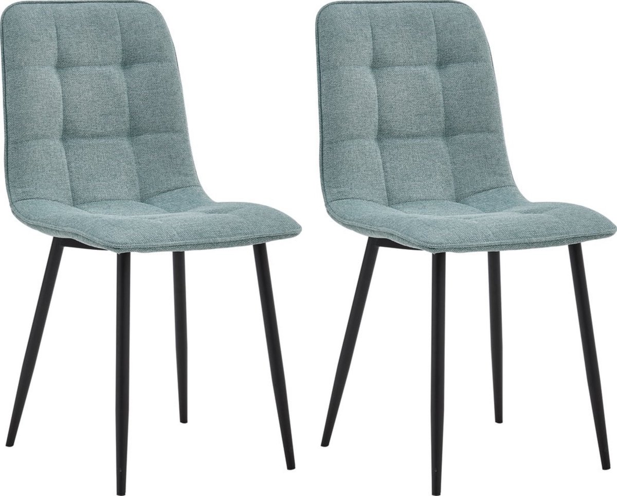 Colenis - Ela Eetkamerstoel - Set Van 2 - Turkoois - Linnen - Design