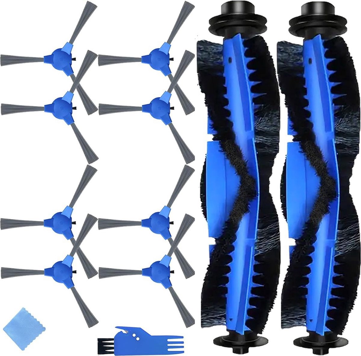 Vervangingsaccessoireset geschikt voor Eufy RoboVac 35C, 11S Max, 15T, 30C Max, G20, 15C, 15C Max, G30, G30 Edge, G40 Hybrid+ robotstofzuiger, 2 x hoofdborstels, 8 x zijborstels (10)
