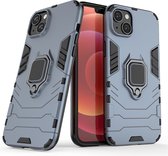 Coque pour iPhone 14 Plus - Coque MobyDefend Double Layer Armor avec support - Blauw - Coque pour téléphone portable - Coque pour téléphone adaptée à : iPhone 14 Max