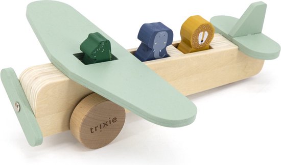 Trixie Houten Dierenvliegtuig - 100% FSC Gecertificeerd Hout - Educatief speelgoed - 18+m