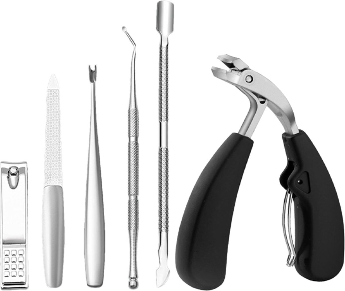 Goedkoopste Nagelknipper Set Met Nagelvijl - Professionele Nagelknipper - Nail Clipper - Teennagels En Vingernagels - Teennagelknipper - Nagelset Tegen Kalknagels - Ergonomisch Ontwerp - Voor Dikke Nagels - 6 Stuks