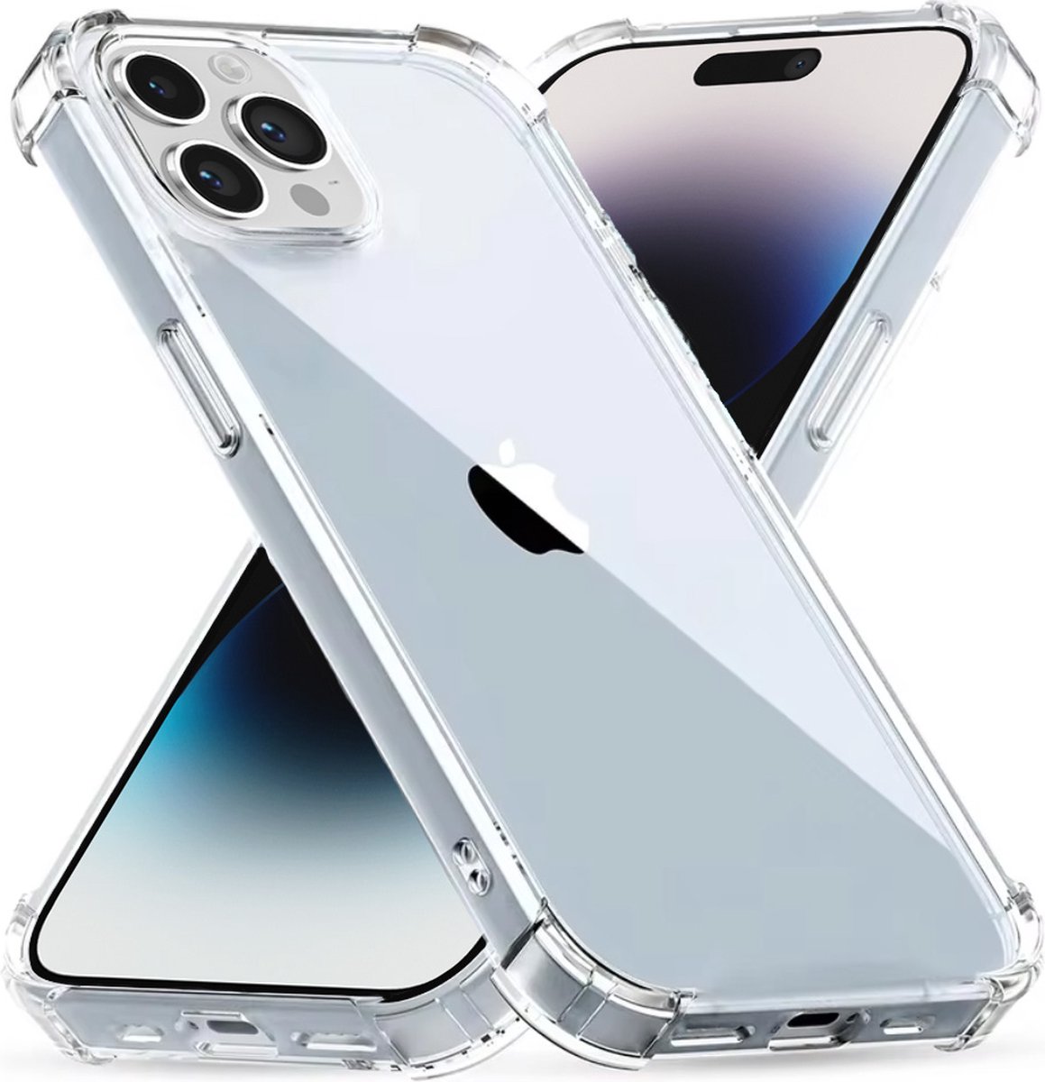 Geschikt voor iPhone 14 Pro Max Transparant met Stootrand - Siliconen TPU ShockProof case doorzichtig - ProtX