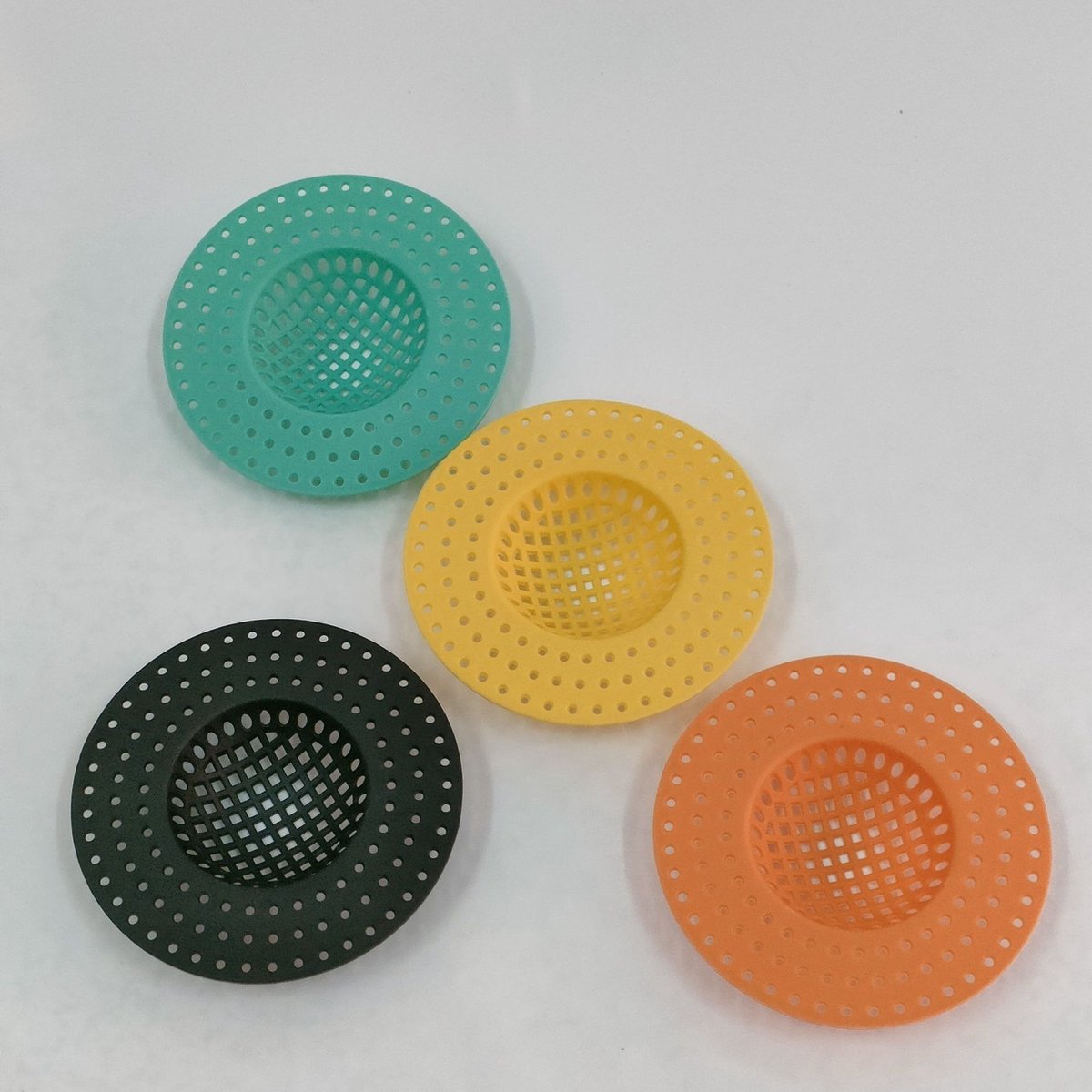 4 stuk Gootsteenzeefje -Gootsteenzeef -Vuil tegenhouden Gootsteen -Gootsteenfilter -Zeef - kunststof- diameter 9.8cm- 4 verschillende kleuren