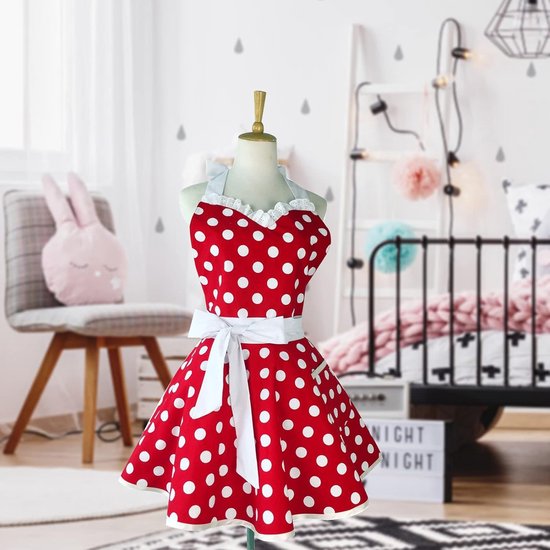 Hyzrz Mooie Sweetheart Retro Keuken Schorten Vrouwen Meisje Polka Dot Koken Salon Pinafore Vintage Schort Moeder Gift, Lila, One Size