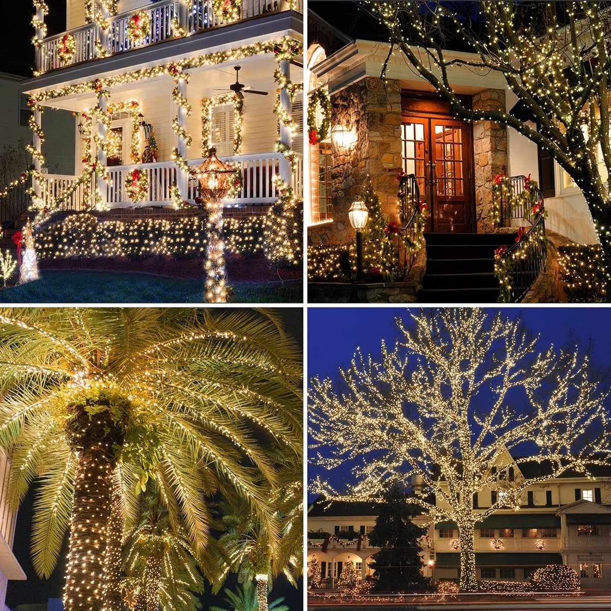 YRHome Lichtsnoer van koperdraad, 150 m, 1500 leds, kerstverlichting, waterdicht, warm wit, met 8 modi, afstandsbediening, geheugenfunctie, IP44 waterdicht, kerstverlichting voor binnen en buiten