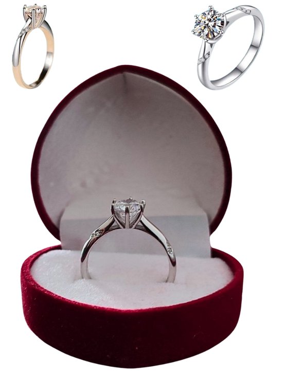 Ring Moissanite en argent sterling 925 - Bijoux fins Bague en argent Ring en Ring précieuse