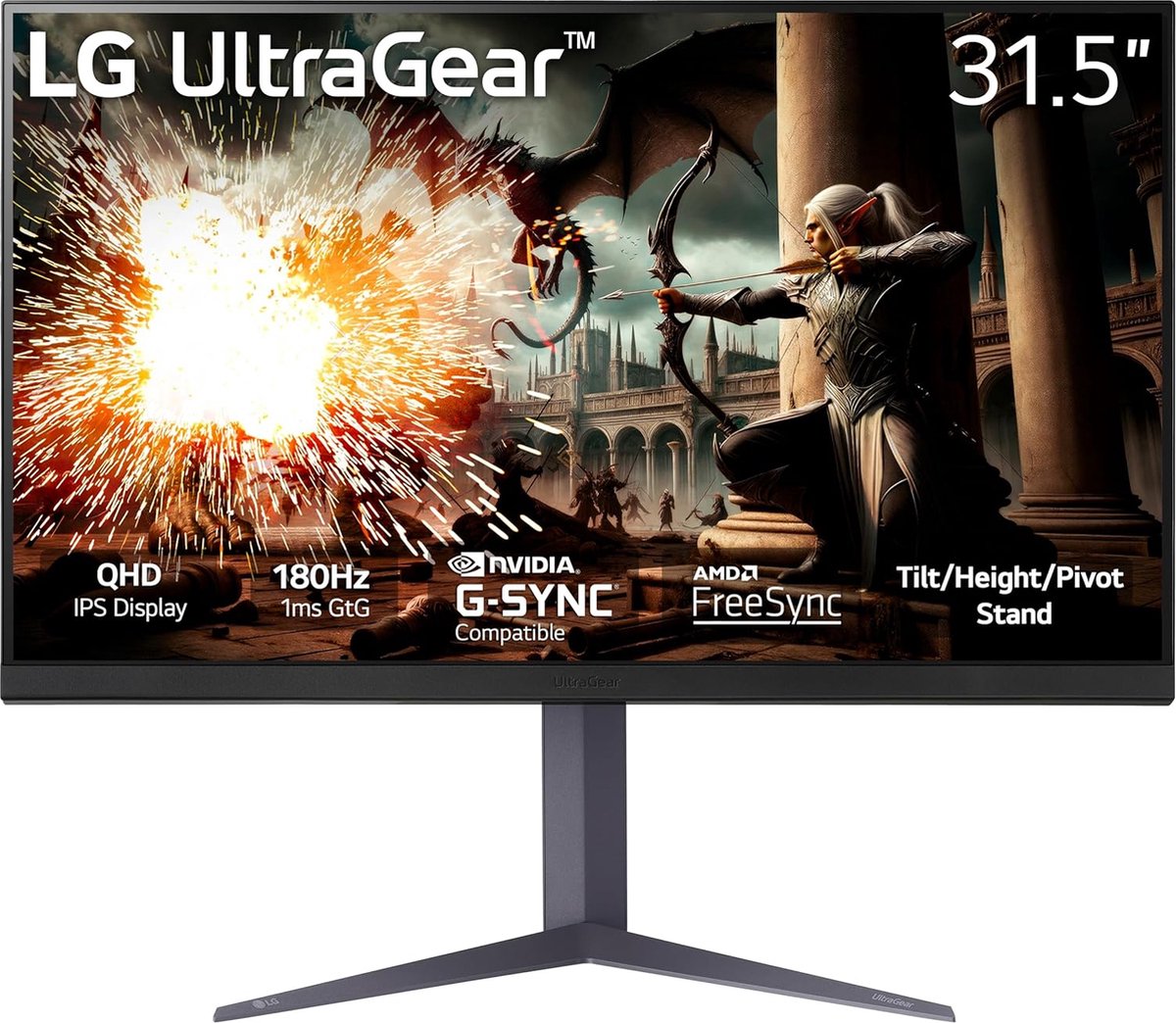 LG UltraGear 32GS75Q-B.AEU - 31.5 inch - 2560 x 1440 (Quad HD) - 1 ms - 180 Hz
