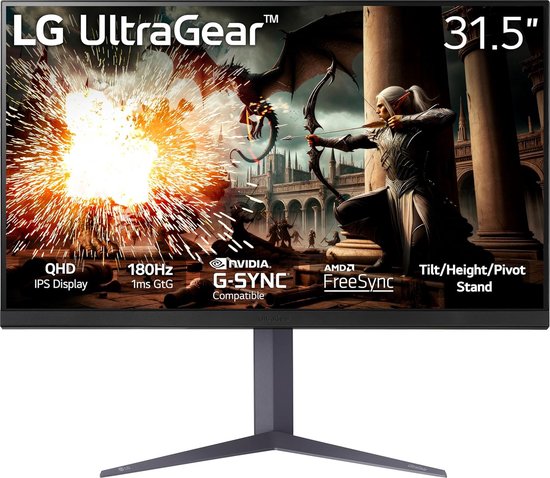 LG UltraGear 32GS75Q-B - QHD Gaming Monitor - IPS - 180 Hz - 32 inch