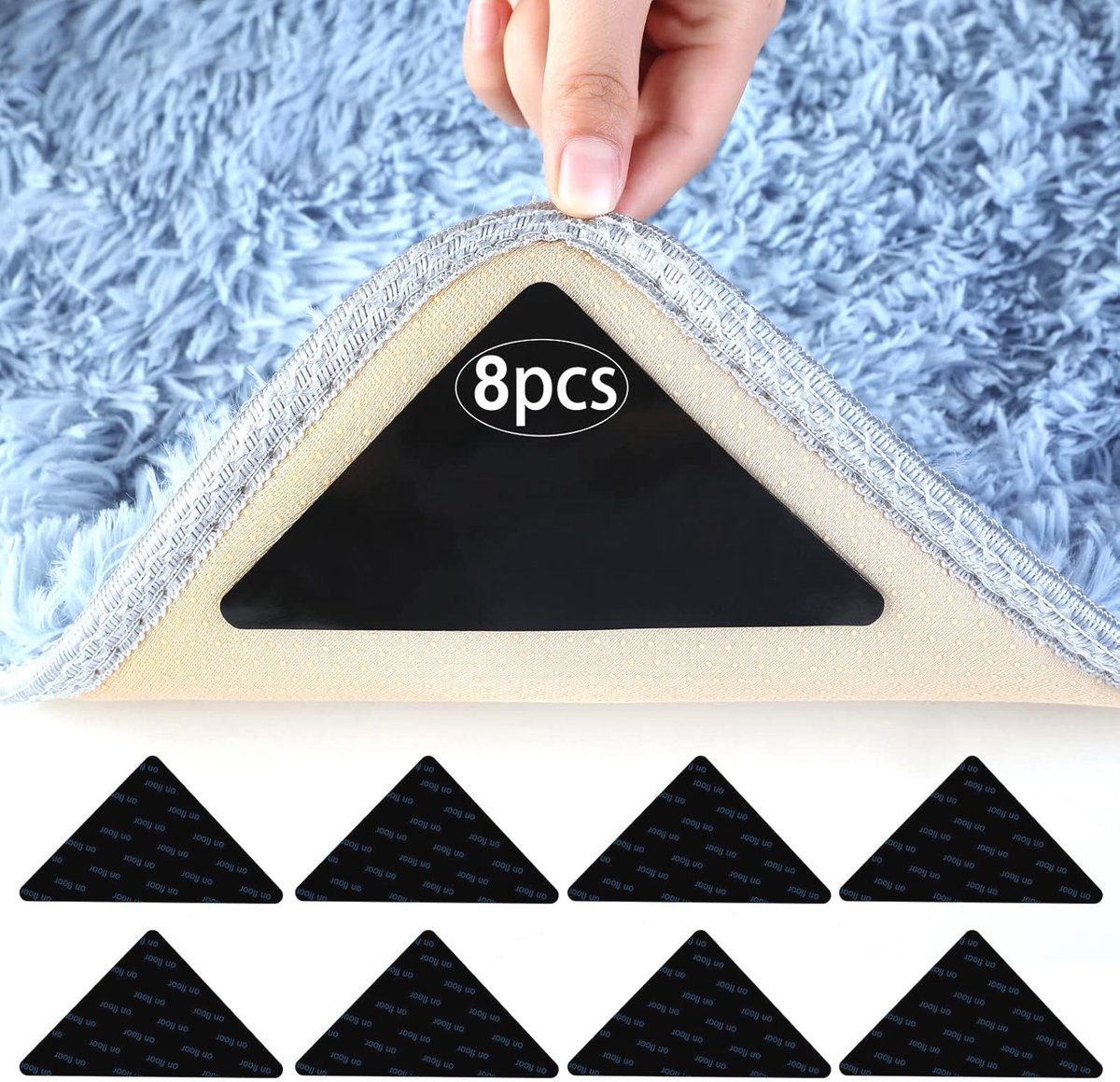 NICKLIN Antislipmat voor tapijt, 38 stuks wasbare non-slip mat voor antislip tapijt pads, herbruikbare tapijtstoppers, antislip onderlaag, antislip pads voor hardhouten vloeren