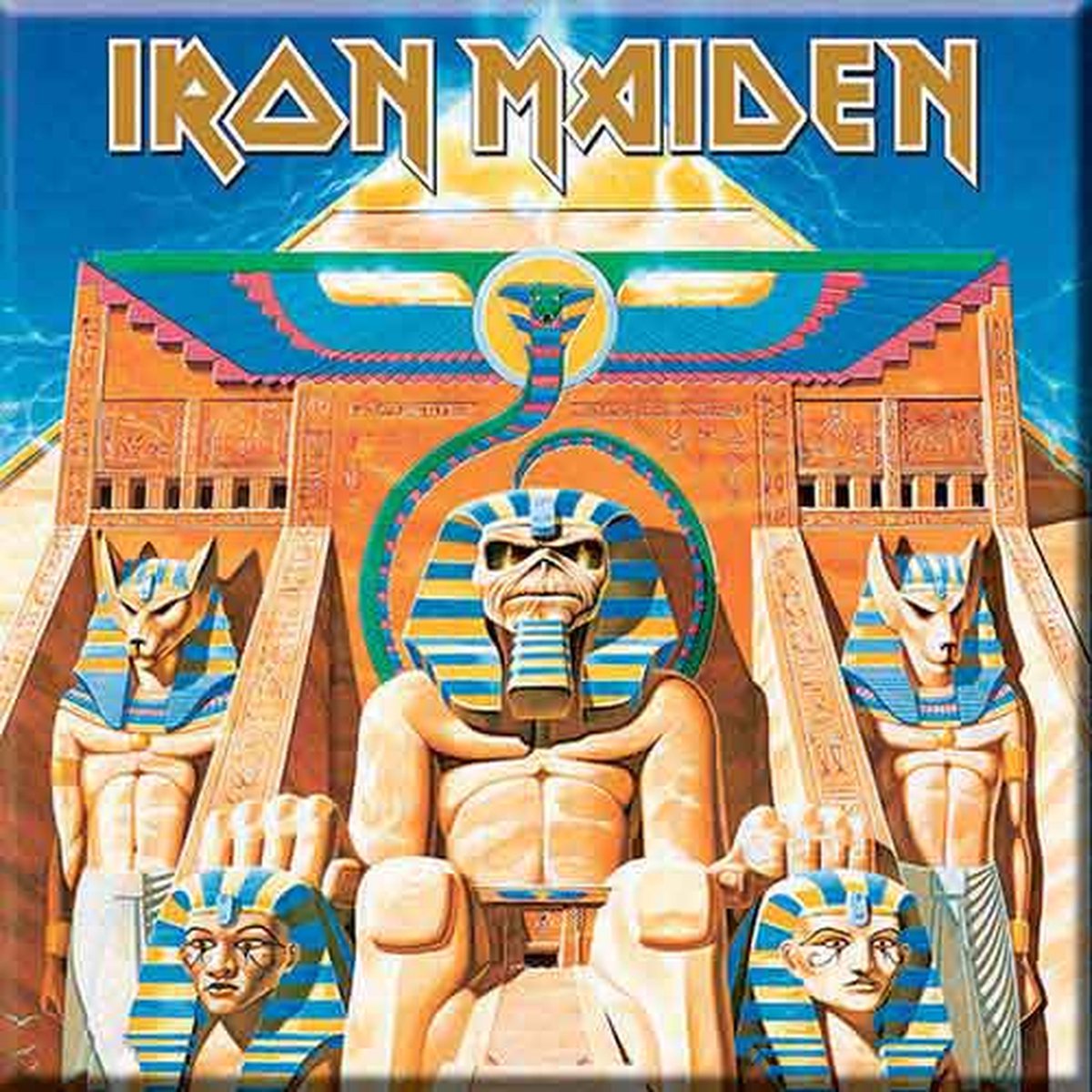 Iron Maiden - Power Slave - Koelkast Magneet - 7.5 x 7.5 cm