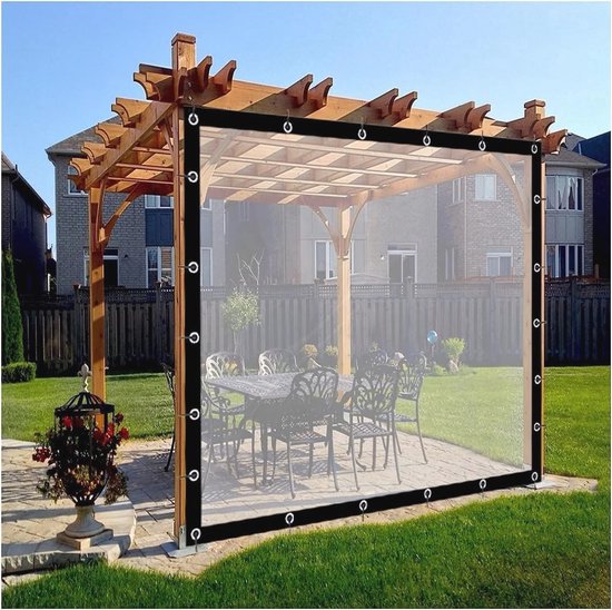Waterdicht transparant zeildoek voor buitenpergola met antiroest