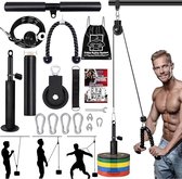 Système de poulie de câble de Fitness - Accessoires d'équipement de gymnastique professionnels Lat Pull Down Weight Fitness pour Triceps Biceps Curl Avant-bras Épaule (câble de 2,5 m + adaptateur)