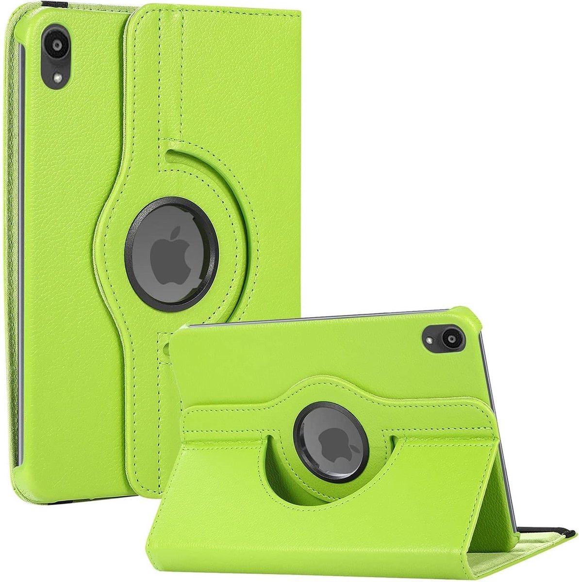Tablet Hoes geschikt voor iPad Mini 7 (A17 Pro 2024) hoes 360° draaibare Bookcase - Groen