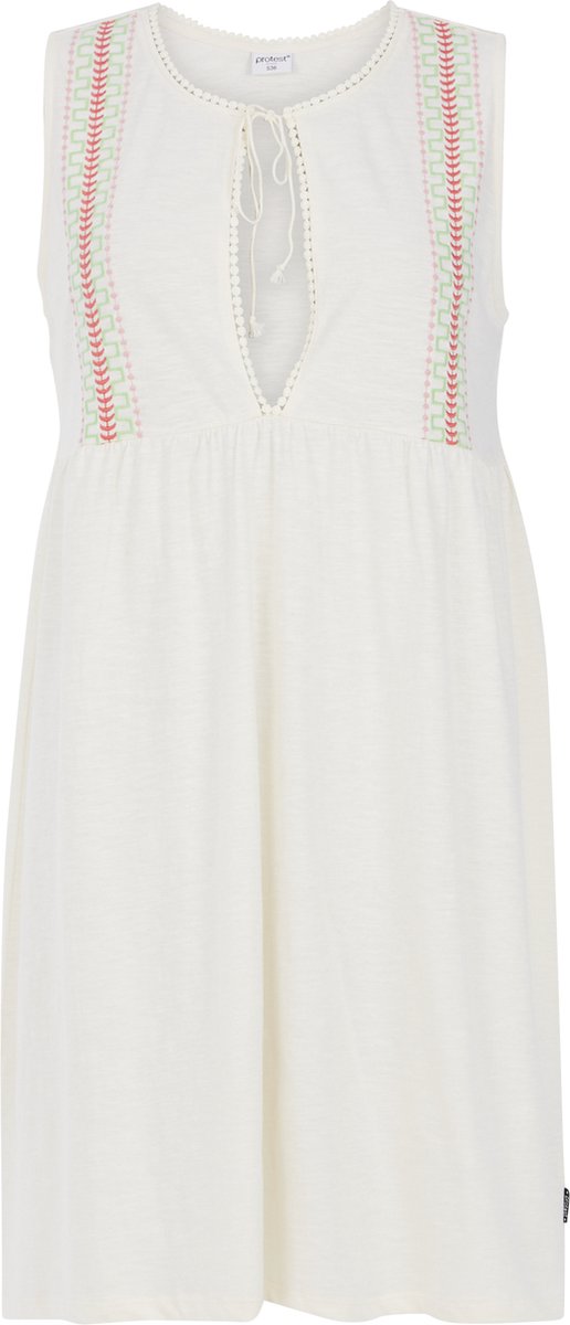 Protest Prtalaia – Blousejurk Dames – Mouwloos – Knielengte 101 Canvas Offwhite