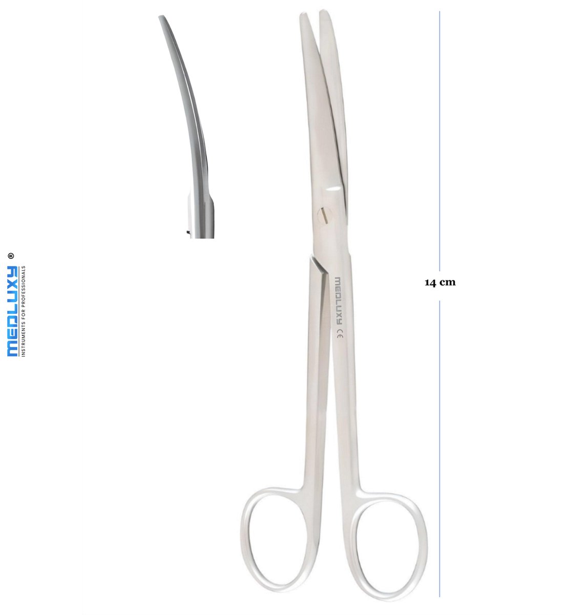 Goedkoopste Medluxy - Verbandschaar Prepareerschaar Mayo - Gebogen - 14 cm - Stompe Punt - Professionele Kwaliteit - Dissectie Verpleegkundige Schaar Chirurgische Schaar EHBO Verpleegkunde